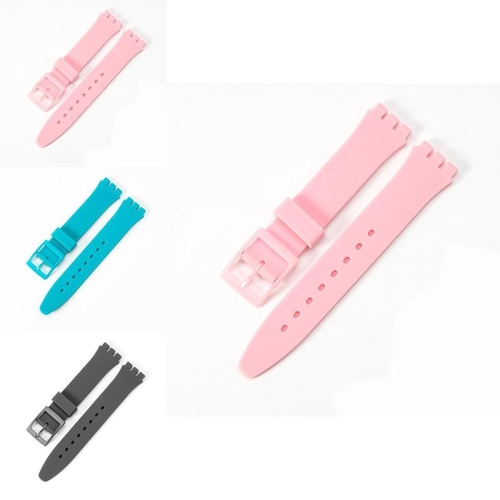Прочный силиконовый ремешок для часов на замену для Swatch 16мм 17мм 19мм 20мм