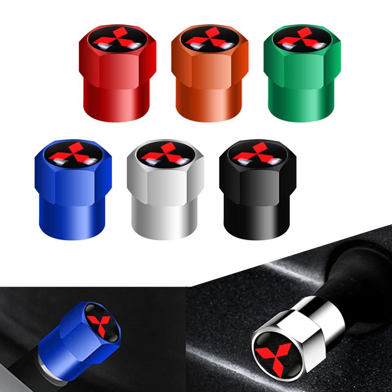 cygntz1 Car Styling 4PCS Metal Wheel Tire Valve Caps Stem Case For Mitsubishi Asx Lancer Outlander Pajero Ralliart