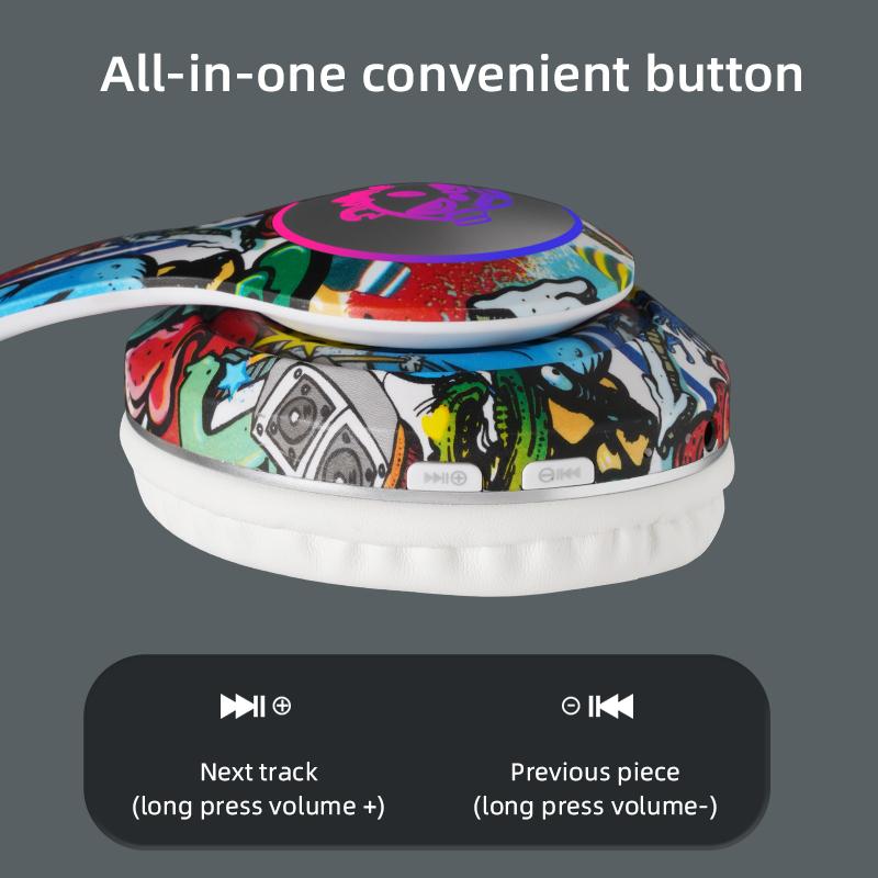 Беспроводная гарнитура с фонариком, детские наушники-вкладыши с микрофоном, Bluetooth-гарнитуры, стереонаушники для музыкальных игр, подарок для девочек и мальчиков