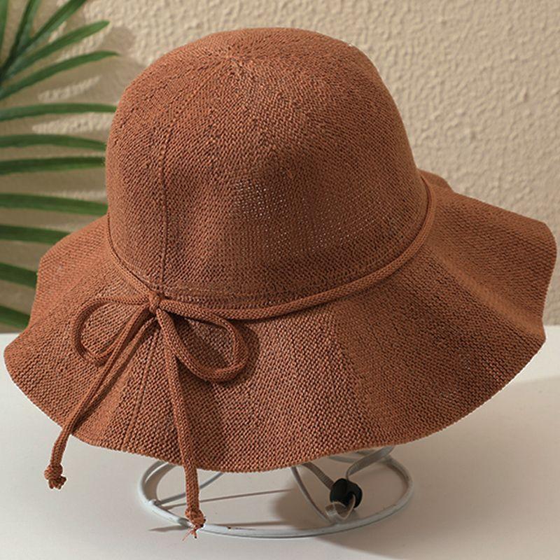 Большая шляпа от солнца для женщин, летняя дышащая складная шляпа от солнца для рыбалки с бантом для отдыха на пляже