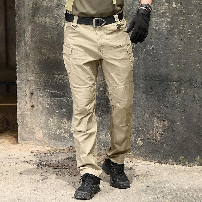 Мужские хлопковые тактические брюки-карго, эластичные уличные военные брюки, повседневные, весна-осень, многокарманные, походные, рабочие, боевые брюки
