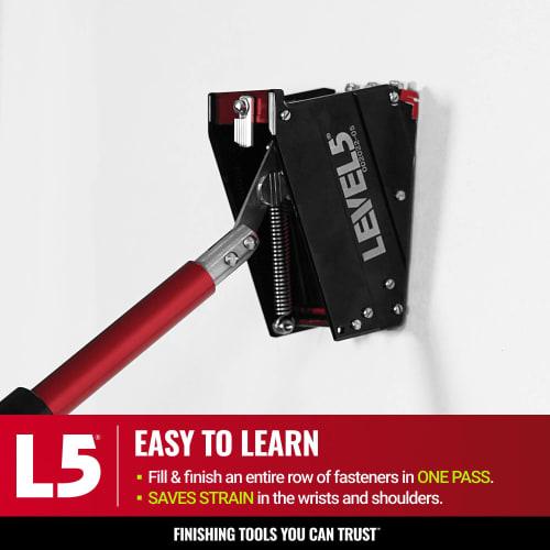 3-inch Nail Spotter with Extendable Handle - Level 5 | Pro Grade | Finishes Drywall, Gyprock, Gypsum Board, Sheetrock | 4-571