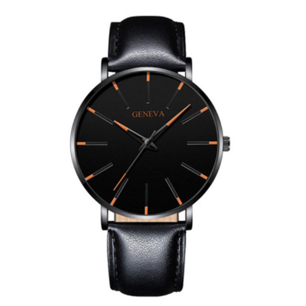 Men's Minimalist Quartz Watch Big Dial Luminous Needle Business Watch for Business Meeting Dating