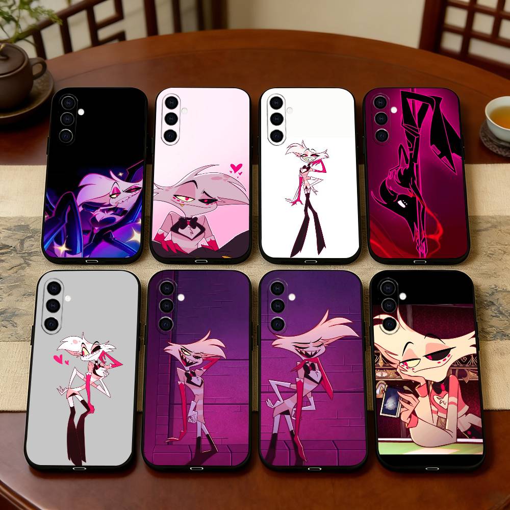 H-Hazbin A-Angel Dust Чехол для телефона Черный Силиконовый Мягкий Для Samsung Galaxy A73,A72,A71,A70,A53,A52,A51