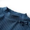 Kids  long sleeve rib knit shirt in navy blue size 116