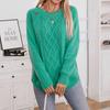 Autumn and Winter Women's Solid Color Buttoned Loose Pullover Cable Knit Sweater for Women