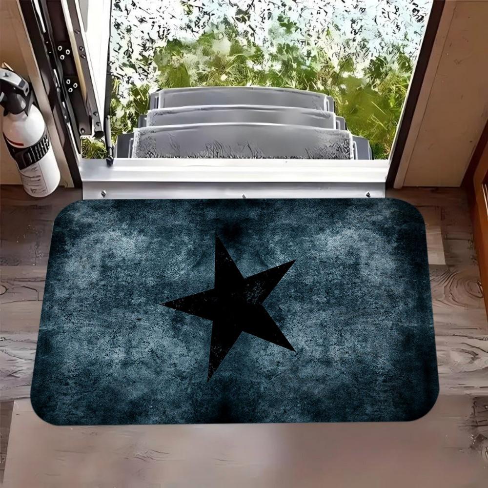 Retro Star-shaped Entrance Mat Retro Grune Style Welcome Mat Anti-slip Floor Mat Kitchen Carpet Floor Mats Gift