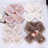 Plush Korean Style Cartoon Snood: Luxury Warm Winter Scarf for Women