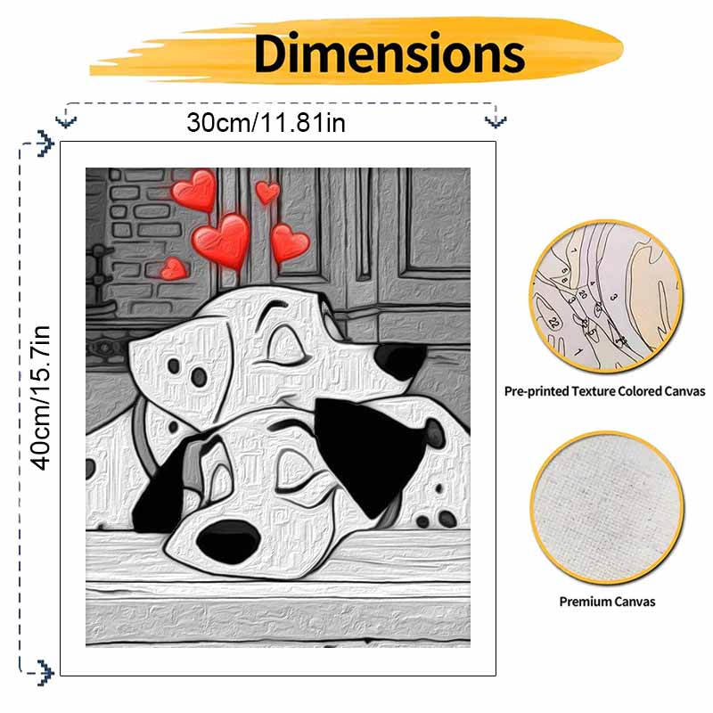 Disney 101 Dalmatians oil paint by numbers painting kit handmade diy home decor gifts for cute puppy lovers romantic wall art decor