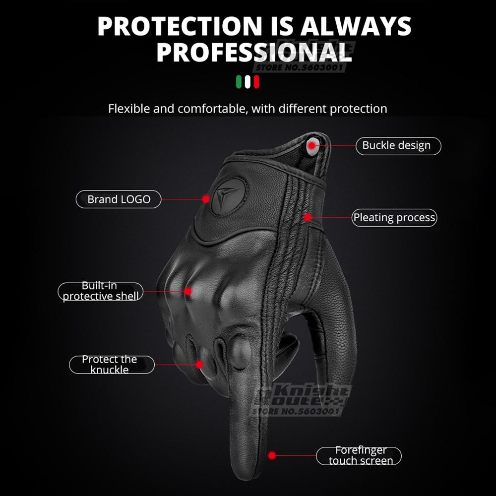 Мотоциклетные перчатки из натуральной кожи, зимние мото перчатки, мужские летние козлиные перчатки для мотоцикла, сенсорный экран, защита кулака