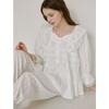 Lunaluz Women S Cotton Square Neck Long Sleeve Two Piece Pajama Angleling