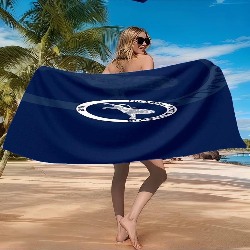 Millwall Fc Crest Design Beach Towel Microfiber Beach Towel, Lightweight and Quick-Dry, for Summer Travel, Swimming Pool Fan Birthday Gift