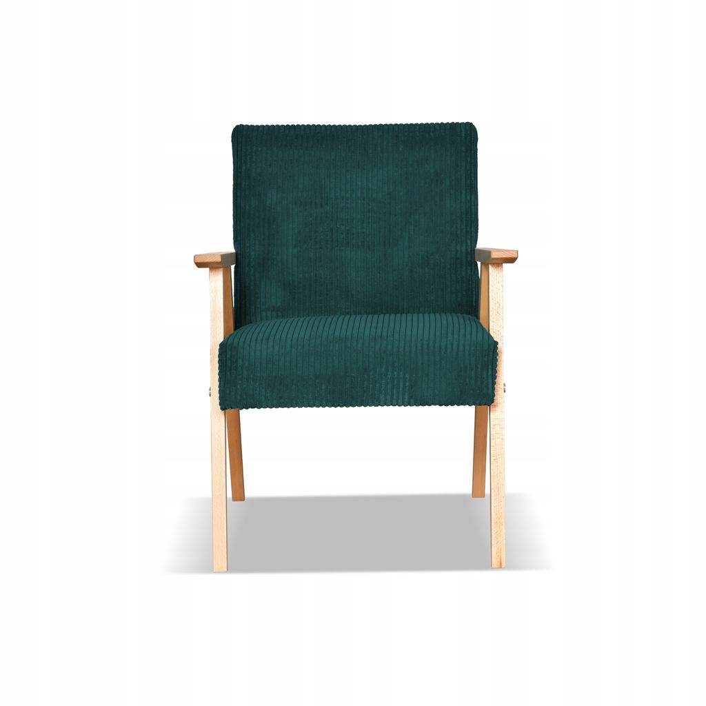 Fotel PRL zestaw retro vintage SOLER Family Meble zielony sztruks Anafi