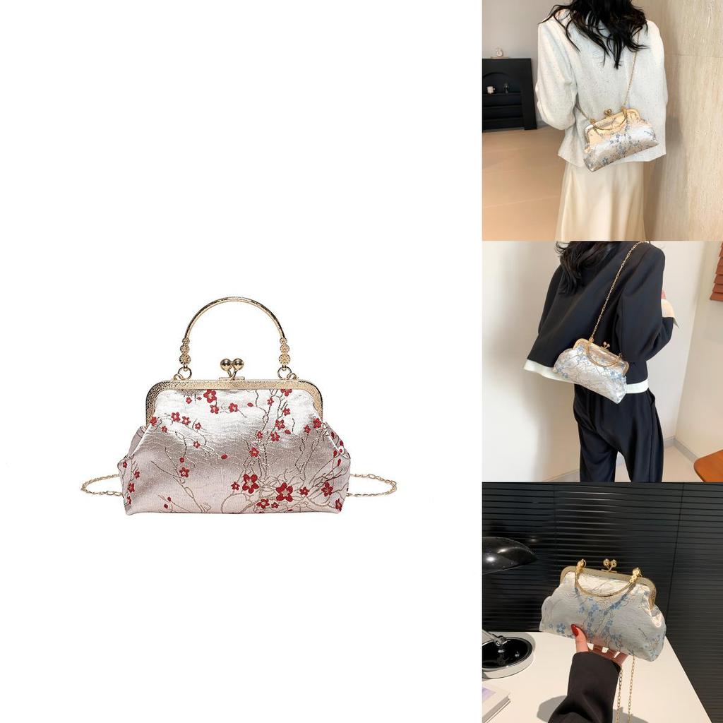 Fashionable Retro Canvas Shoulder Bag Street Style Medium Square Bag Blue Red