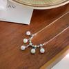 Изысканное ожерелье с кисточками из циркония и жемчуга для женщин, легкая роскошь и элегантность высокого класса, цепочка на ключицу