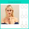 Silver And Gold Geometric Hoop Earrings Fashionable Minimalist Alloy Jewelry For Women