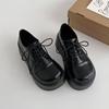 Модные черные туфли на толстом каблуке и платформе, женские, кожаные, новинка 2025 года, универсальные, увеличивающие рост, туфли Мэри Джейн