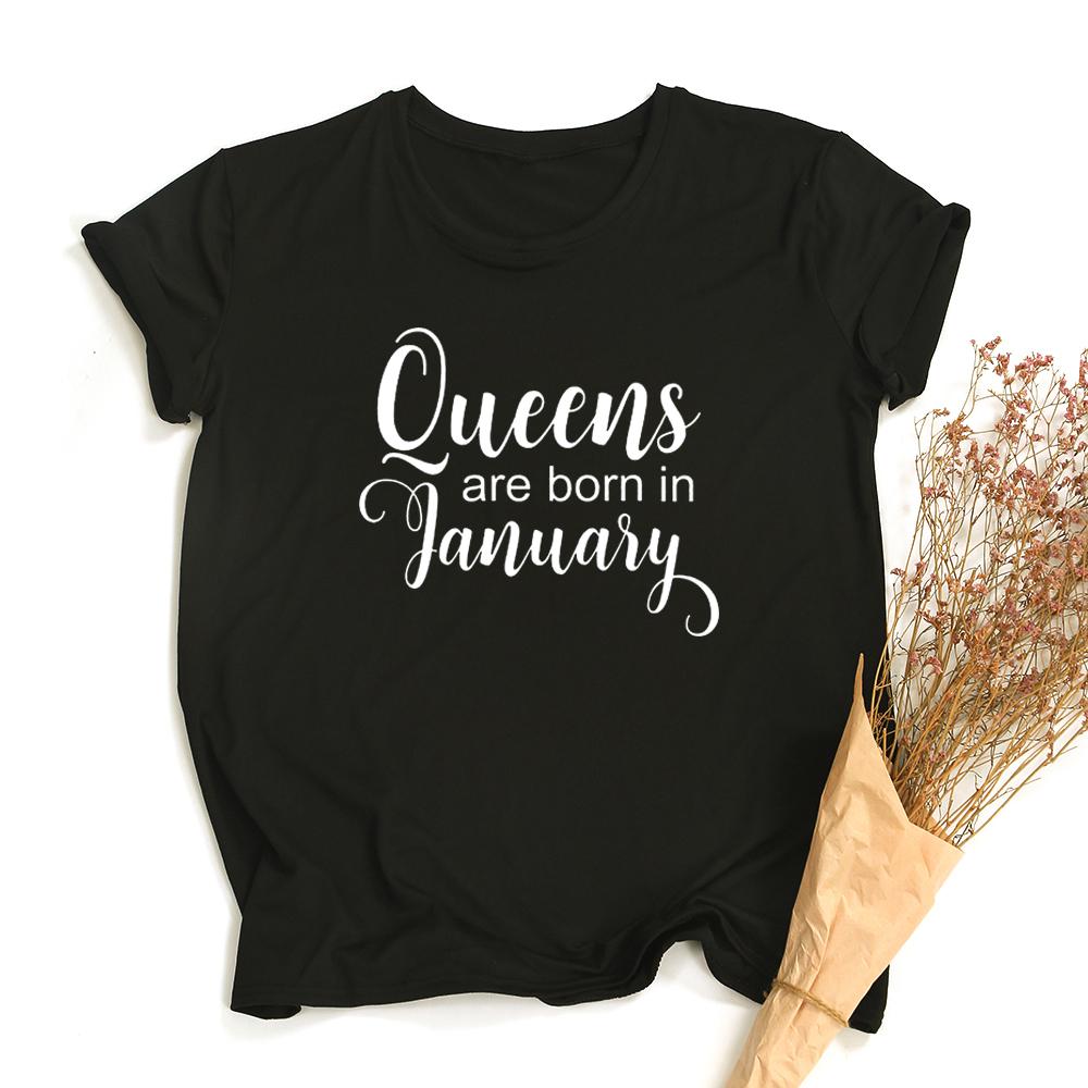 Queens Born In March June January Months Women Birthday T Shirt Harajuku Aesthetic Short Sleeve Tees