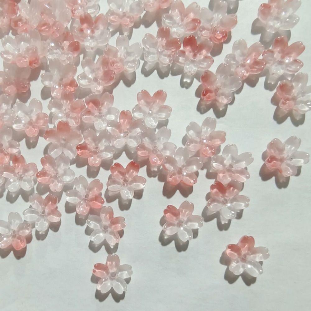 100pcs Transparent Oriental Cherry Beads Gradient Color Jewelry Making Material  DIY Accessories