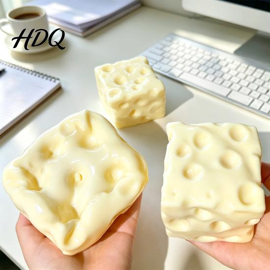 Cheese Cube Pinch Toy Shapeable Squeeze Toy Block Sensory for Stress Relief Moldable Home Office Classroom Decorative Relief