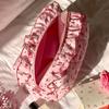Cherry Printed Ruffle Makeup Bag Large Capacity Wash Storage Bag Toiletry Organizer  Outdoor