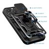 Бронированный чехол Military Grade со сдвижной защитой объектива камеры для iPhone 16 15 14 Plus 13 12 11 Pro Max с металлическими бамперами-кольцами