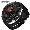 Sanda Men's Large Dial Multifunctional Waterproof Sports Watch with Alarm