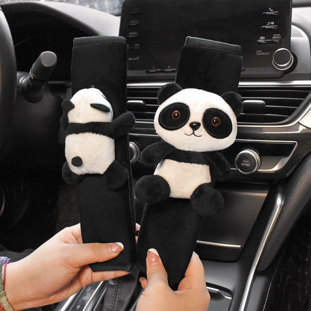 Soft Panda Car Seatbelt Cover Lamb's Wool Seat Belt Cover New Auto Shoulder Protector Pad Car