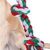 Рождественская веревочная игрушка для собаки 5 узлов Прочная игрушка для перетягивания Веревка Неразрушимая веревочная игрушка для жевания собаки для агрессивных жевателей Собаки крупных пород Чистка зубов Перетягивание каната