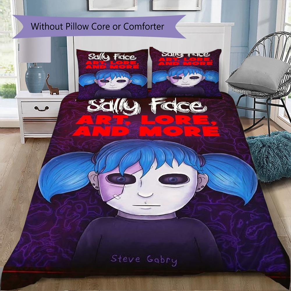Sally Face Pattern Bedding,Quilt Set Quilt Cover Pillowcase Home Birthday Gift (1*duvet cover+2*pillowcase,without core)ZSJT0917090