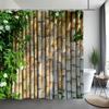 Green Bamboo Shower Curtain Zen Meditation Nature Botanical Polyester Fabric Shower Curtains Bathroom Decor With Hooks