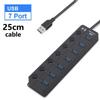 1 Pcs USB Hub Multi-port USB High-speed Splitter Power Adapter, Long Cable with Switch and Multi-extender Hub LM