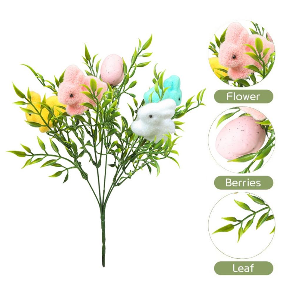 Искусственный пасхальный цветок пена пасхальное яйцо кролик цветочный декор весенние цветочные стебли крапчатое пасхальное растение веточки для Пасхи