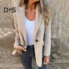 Winter Women Coat Single Button Closure Long Sleeves Pure Color Turn-down Collar Loose Mid Length Warm Shopping Commuting Jacket
