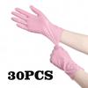 30pcs Food Grade High Elasticity Protection 12Inches Disposable Multipurpose Nitrile Gloves Waterproof Pink Nitrile Gloves