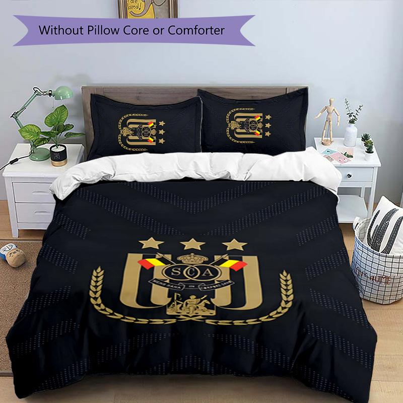 3pcs Anderlecht Design Cover Set - HD Printed Bedding with 1 Cover and 2 Pillowcases - Perfect for Home and Dorm Decor