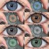 1 пара/2 шт. синие контактные линзы цветные контакты для глаз красивые зрачки серые зрачки цветные линзы для глаз годовые зеленые контакты