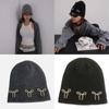 Warm Cap Beanies Hat Bow Winter Cap Sweet Bowknot Knitted Hat  Autumn