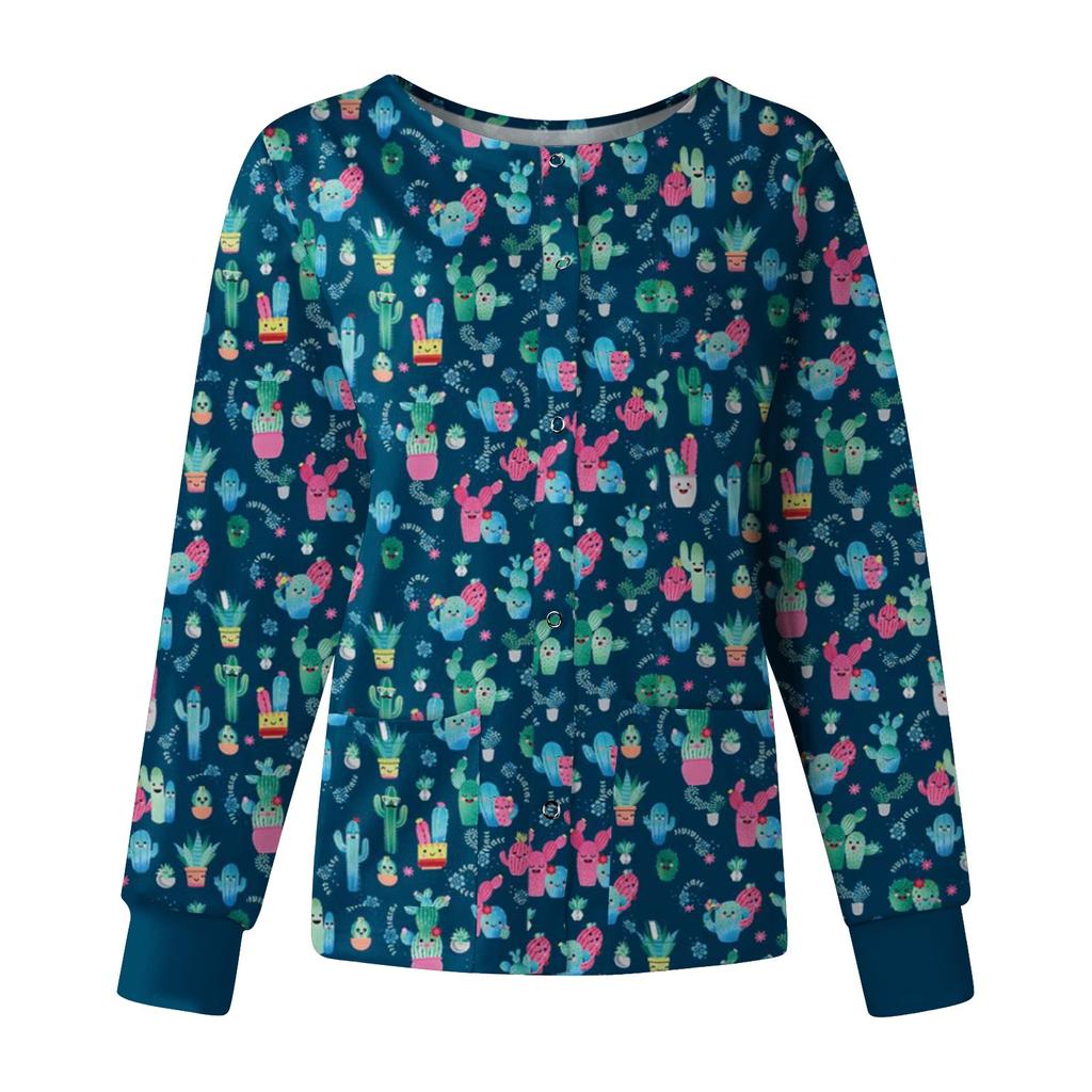 Женские топы с длинными рукавами и карманами, рабочий воротник-стойка, однобортный защитный комбинезон, куртка, топ