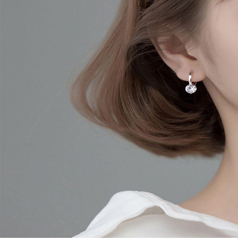 Women's 2-color Simple Elegant Cubic Circle Earrings