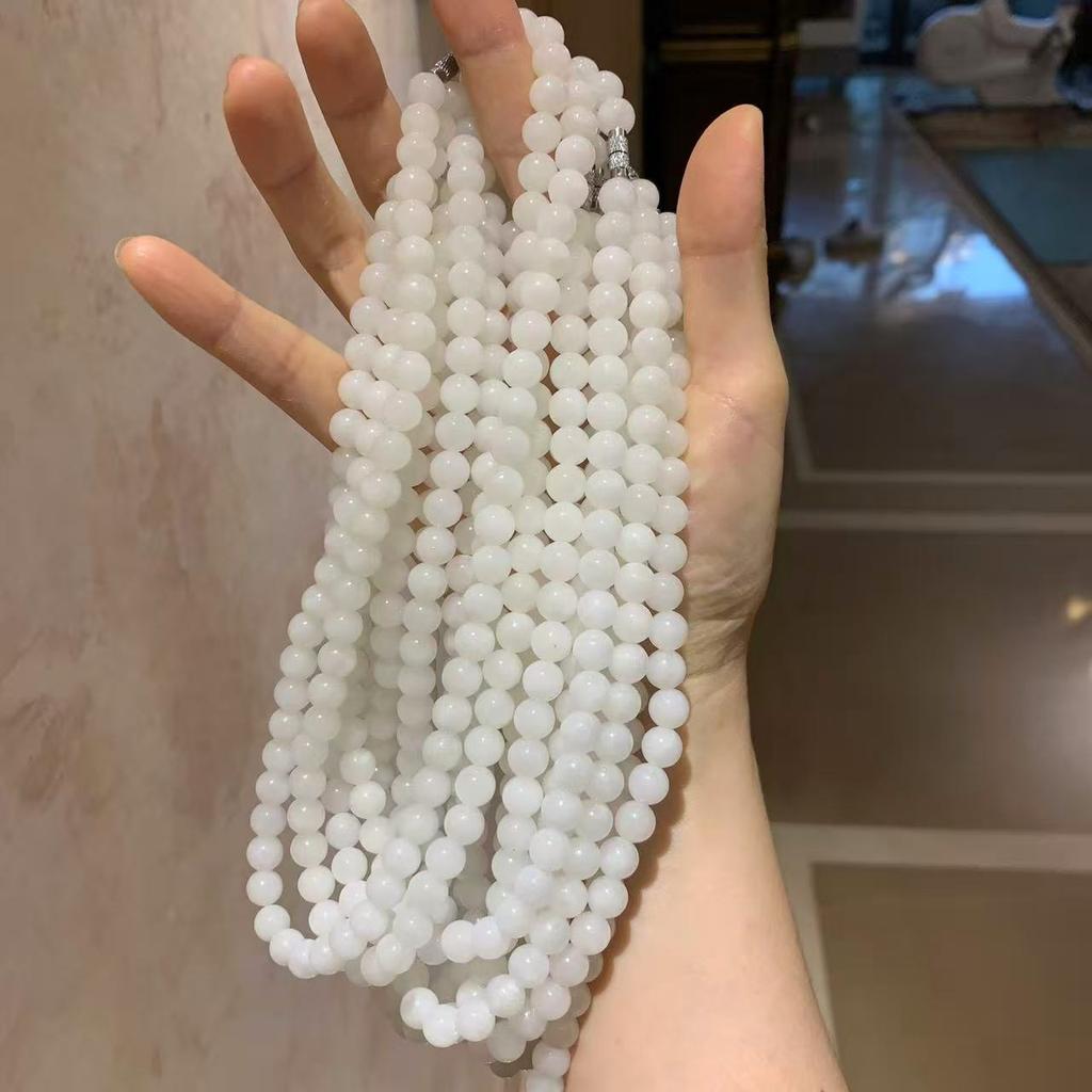 8mm High-quality, natural, basic Hetian jade necklace, clavicle chain, and choker