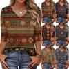 Women's T Shirt Print 3/4 Sleeve Daily Weekend Fashion Basic V- Neck Regular Top