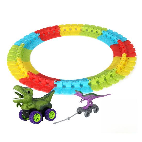 1 комплект игрушечных треков для машинок-динозавров с легкой музыкой, обучающий трек для самостоятельного изготовления