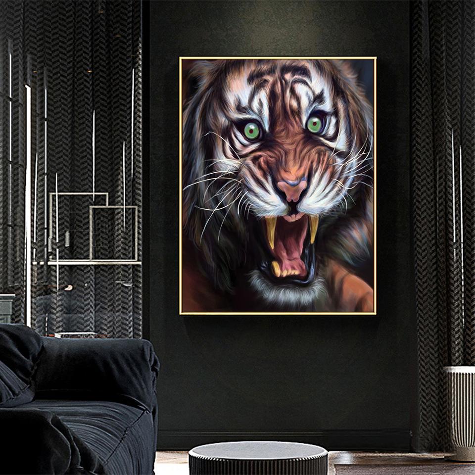 Diy Tiger Painting 5d Diamond Rhinestone Art Picture Full Diamond Embroidery Mosaic Animal Picture Cross Stitch Kit Decoration