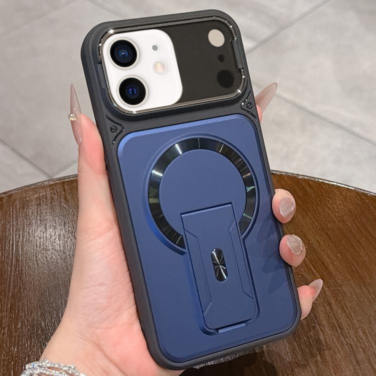 Shockproof Lens Cover Magnetic Phone Case for iPhone 18, Hidden Kickstand TPU Acrylic Protective Cover