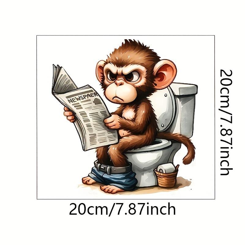 1 шт. Забавные наклейки на сиденье унитаза из ПВХ с животными Обезьяна Зебра Жираф Декали Водонепроницаемый Декор для стен ванной комнаты и двери Креативные съемные наклейки