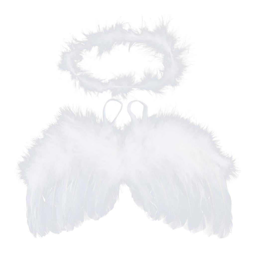 2 Pcs/Set Newborn Photography Props Angel Feather Wing Hair Band Headdress Outfits Decor Baby White Angel Wing Headband