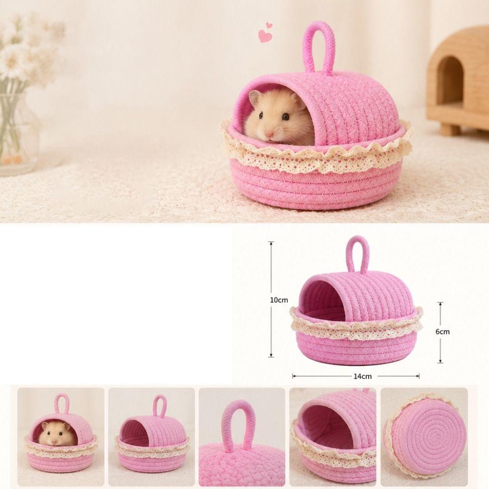Lace Trim Small Pet Resting Cave Breathable Hamster Cage Resting Place Hamster Tunnel Nest Pet