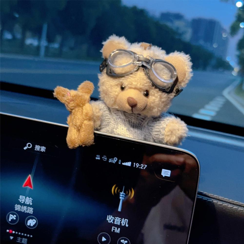 Украшения для приборной панели салона автомобиля, плюшевый медведь, украшения для центральной консоли автомобиля, украшения, автомобильные аксессуары для домашнего офиса, подарки