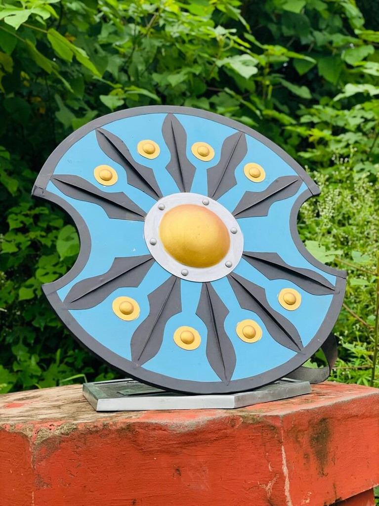 Handmade Troy Wooden Shield: Greek Warrior Cosplay Prop, Wall Decor